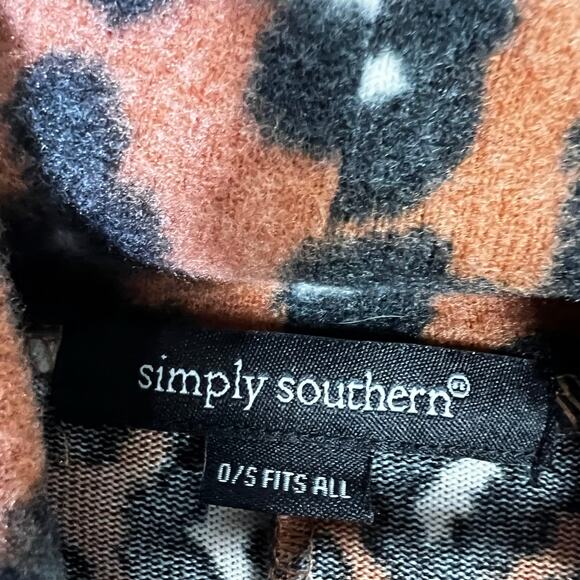 NWT Simply Southern Leopard Print Tunic Sweater Size OS Brown Cowl Neck Country - Picture 7 of 8